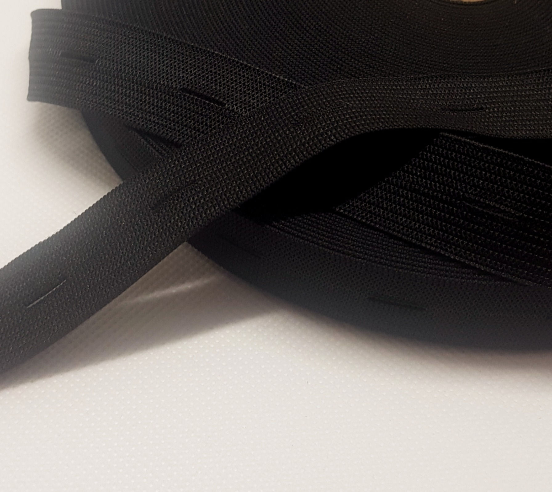 19mm Black Buttonhole Elastic