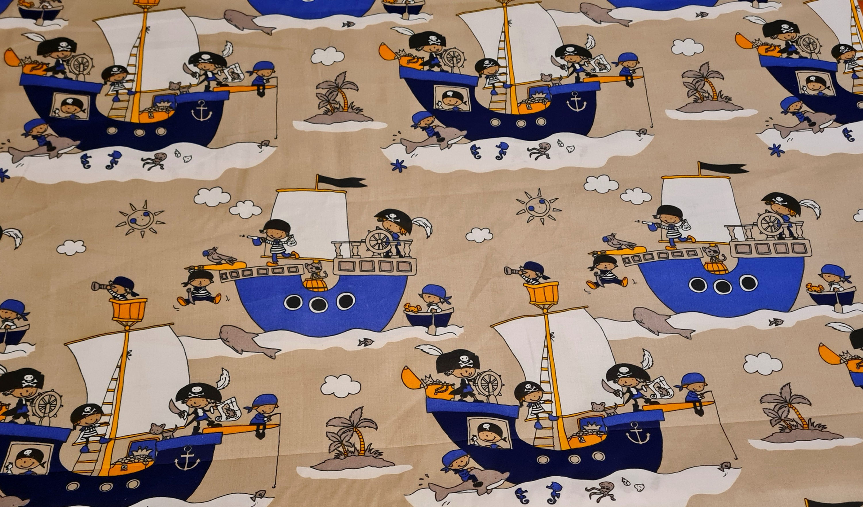 100% Cotton Pirate Print