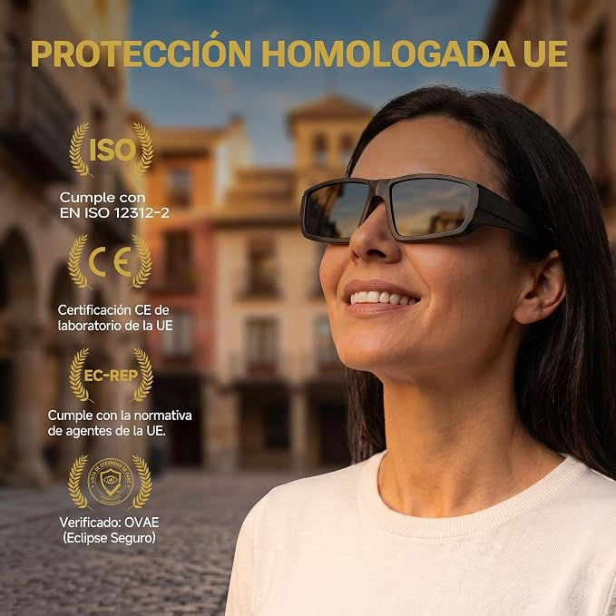 Thumbnail: Gafas Eclipse Solar Homologadas, CE y EN ISO 12312-2 (8)
