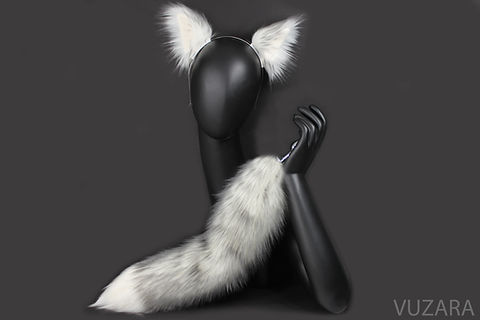 Anal Plug Tail - Grey Ombre Fox Tail & Fox Ears Set | Vuzara.com Anal Plug Tail - Grey Ombre Fox Tail & Fox Ears Set | Vuzara.com
