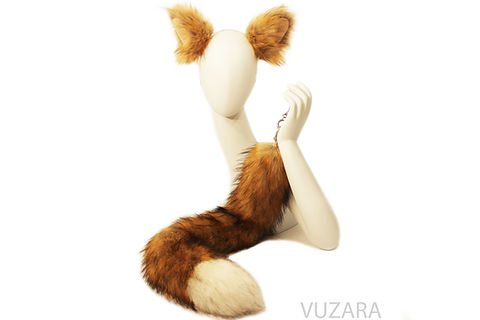 Fox Tail Butt Plug and Fox Ears Set - 28" Tug Tail (Extra Durable) | Vuzara.com Fox Tail Butt Plug and Fox Ears Set - 28" Tug Tail (Extra Durable) | Vuzara.com