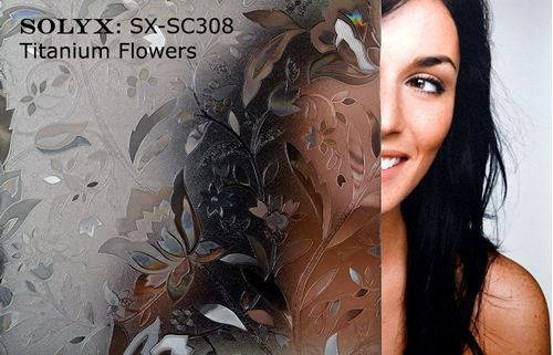 SX-SC308 Titanium Flowers  35" - Sold by the Foot
