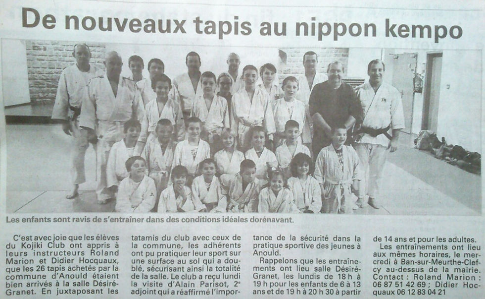 De nouveaux tatamis au nippon kempo