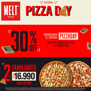 Día Nacional de la Pizza: Melt Pizzas regalará pizzas en todos sus locales del país