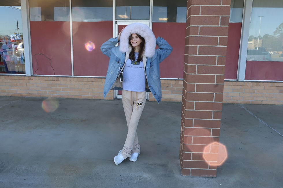 Imej kecil: Denim Fox Fur Jacket 