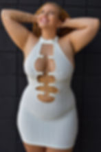 Thumbnail: Hollow out front rings sleeveless neck choker Dress