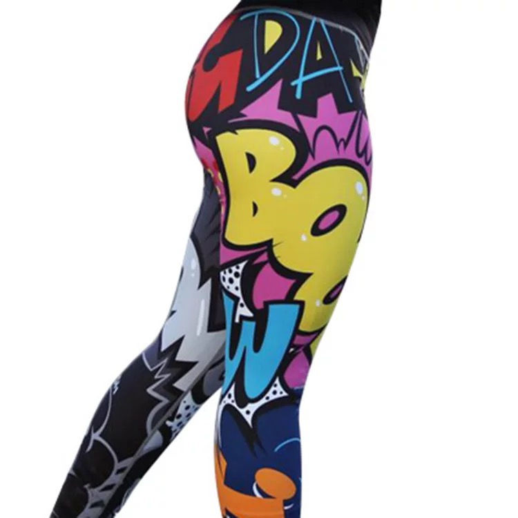 Thumbnail: High waisted multi-colored fitness leggings 