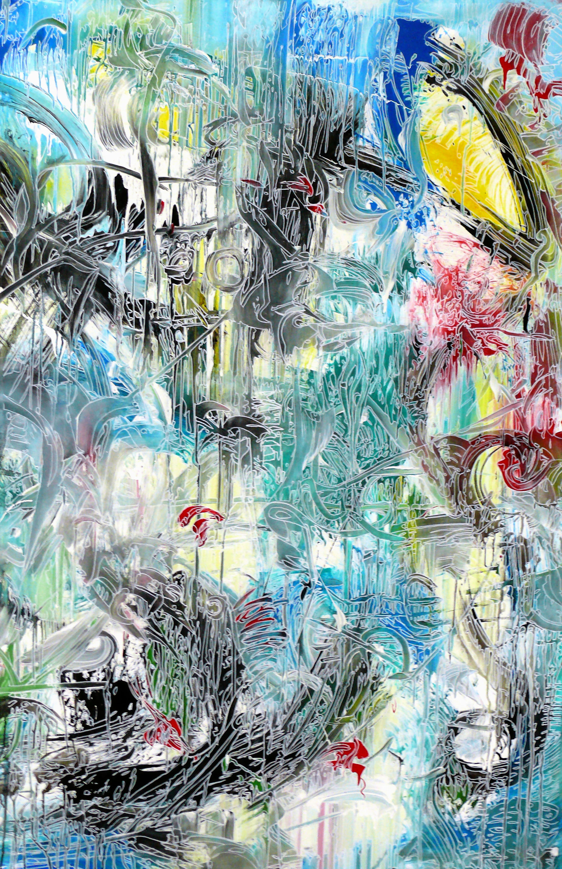 Song of oriole, triptique, panel 3