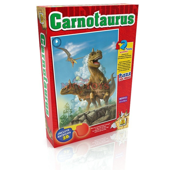PUZZLE CARNOTAURUS 3D 204 PIEZAS - IMPLAS