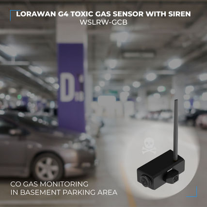 LoRaWAN G4 Toxic Gas Sensor with Siren for Industrial Safety - WSLRW-GCBG4