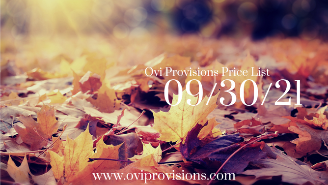 Price List 09/30/21
