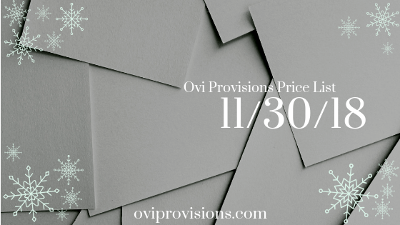 Price List 11/30/18