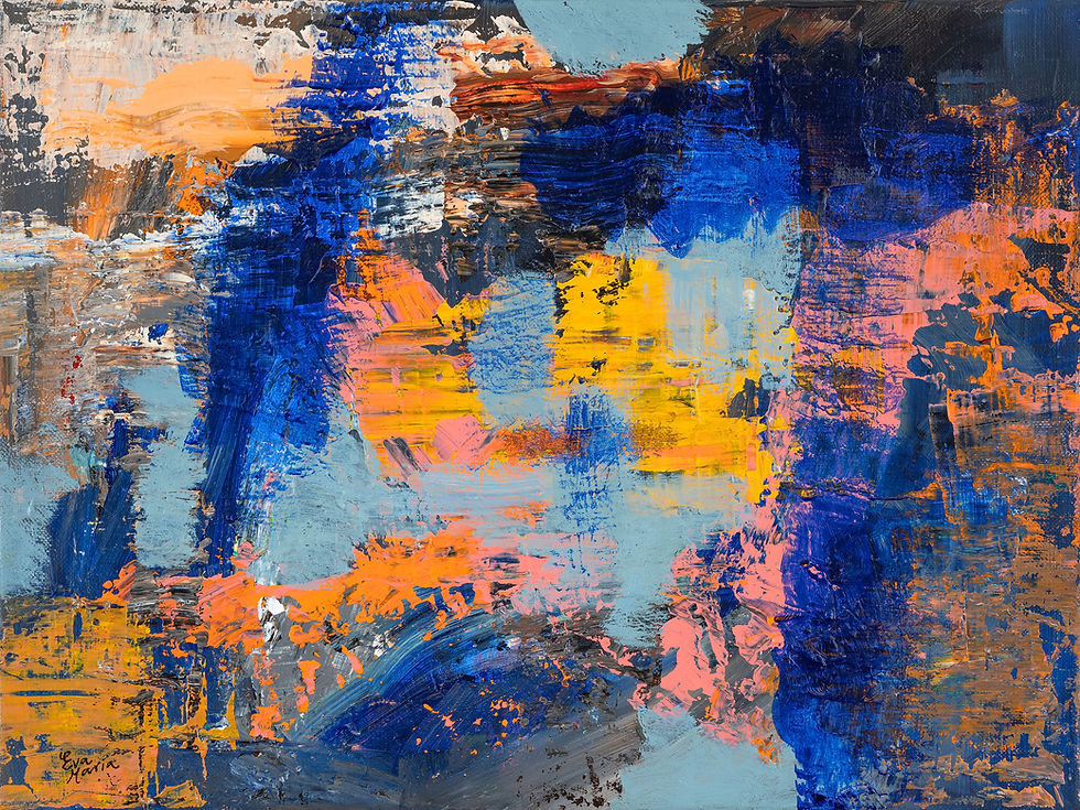 Abstract schilderij met als thema ‘Ontdekkingen’