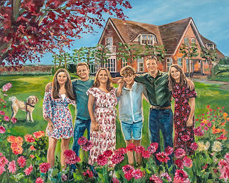 Familieportret schilderij in opdracht laten maken