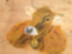 Boîte à fromages -Vache brune des alpes - Peinture sur bois