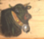 Boîte à fromages - Vache de combat Val d'Hérens - Peinture sur bois