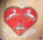 Récipient à crème - Composition Helvétique - Peinture sur bois