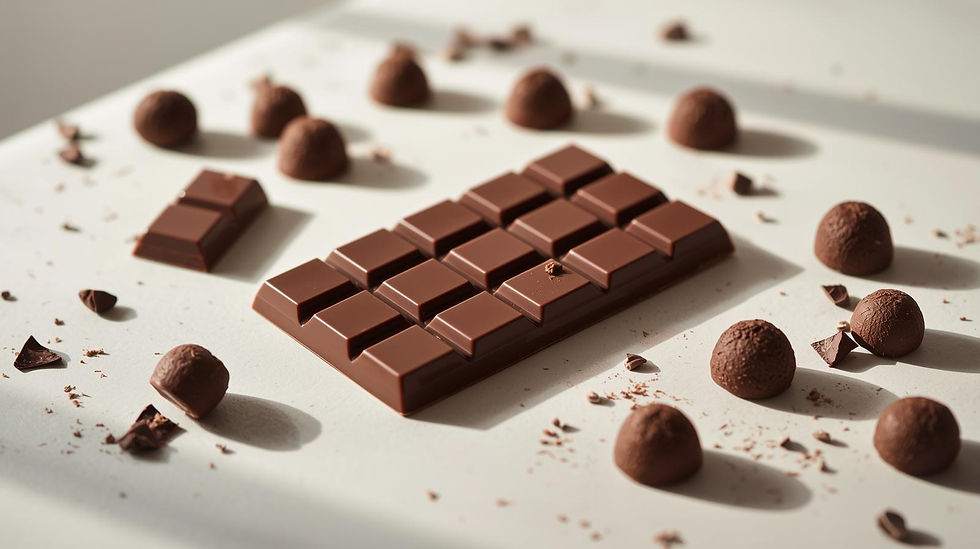 “罪悪感ゼロ”のヘルシーチョコレートブランドの商品写真をテキスト記載なしで画像だけ.jpg