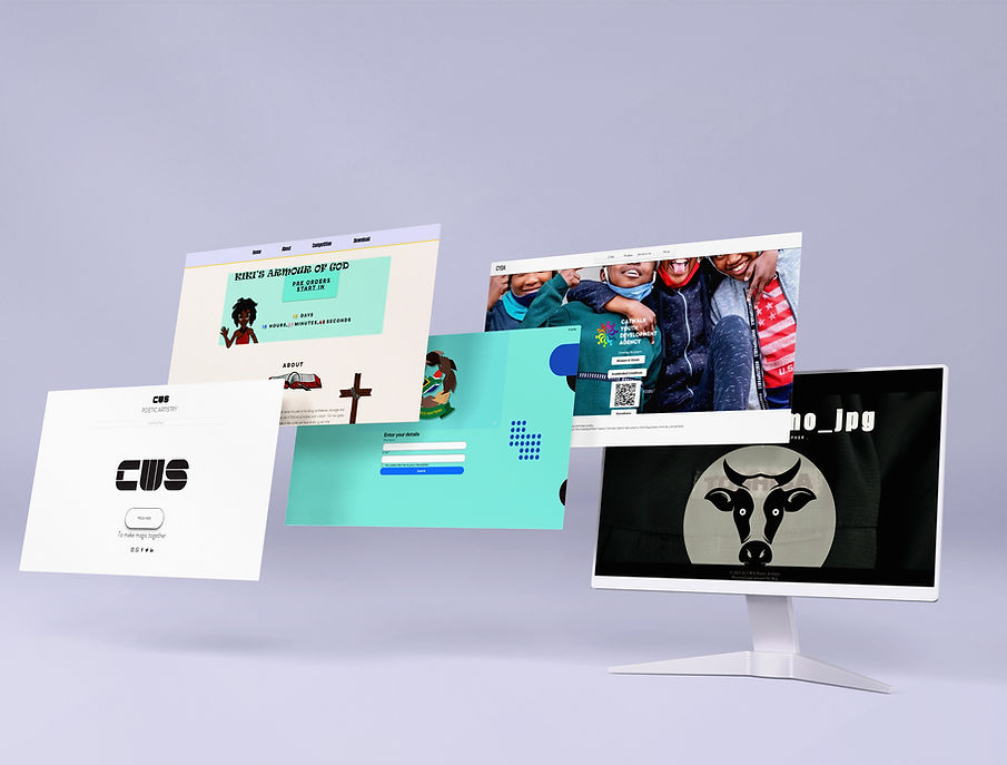 Computer with website screenshots