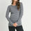 Thumbnail: Charcoal/White Striped Long Sleeve Maternity Crewneck T-shirt 