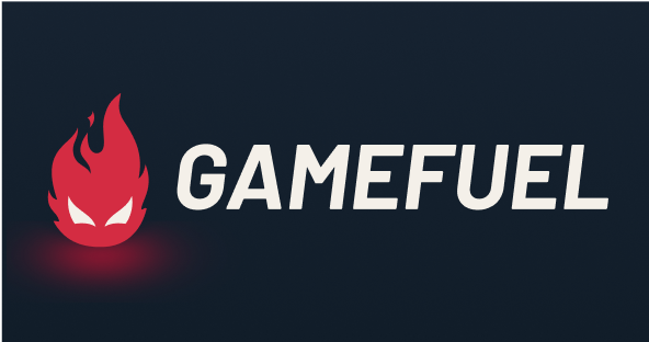Gamefuel Studio logo on black background.