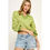 Thumbnail: Printed Knit Color Balloon Sleeves Top
