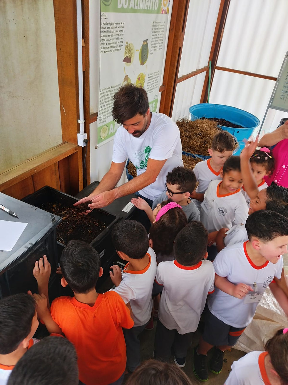 Foto do Projeto de Compostagem na Escola em Curitiba