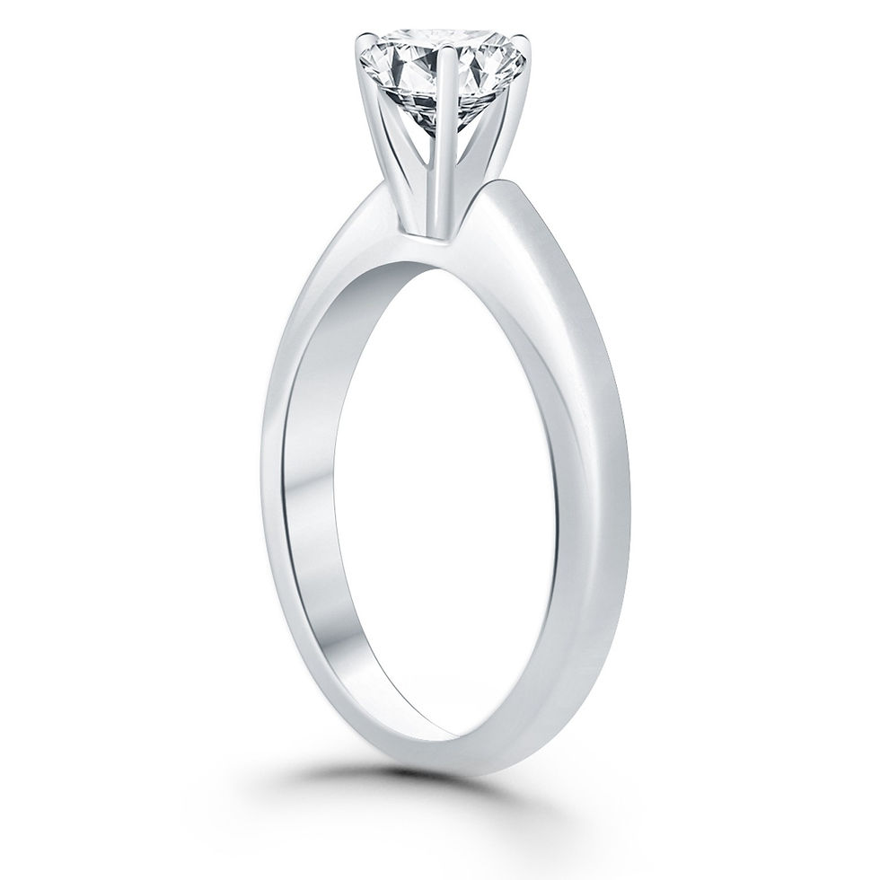 Thumbnail: 14k White Gold Solitaire Cathedral Engagement Ring
