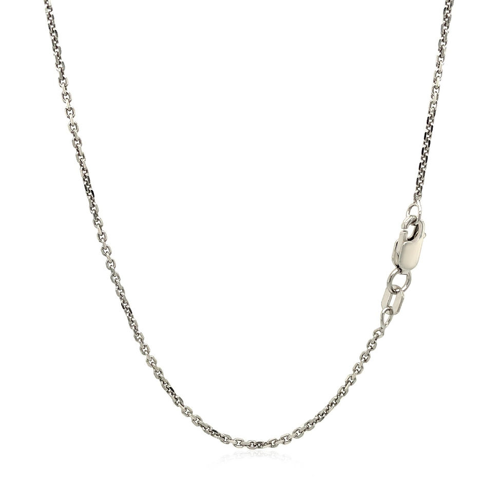 Thumbnail: 14k White Gold Diamond Cut Cable Link Chain 1.4mm