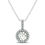Thumbnail: 14k White Gold Diamond Halo Round Style Pendant (5/8 cttw)