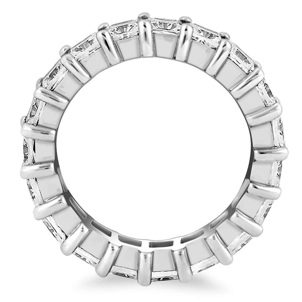 Thumbnail: 14k White Gold Common Prong Princess Cut Diamond Eternity Ring