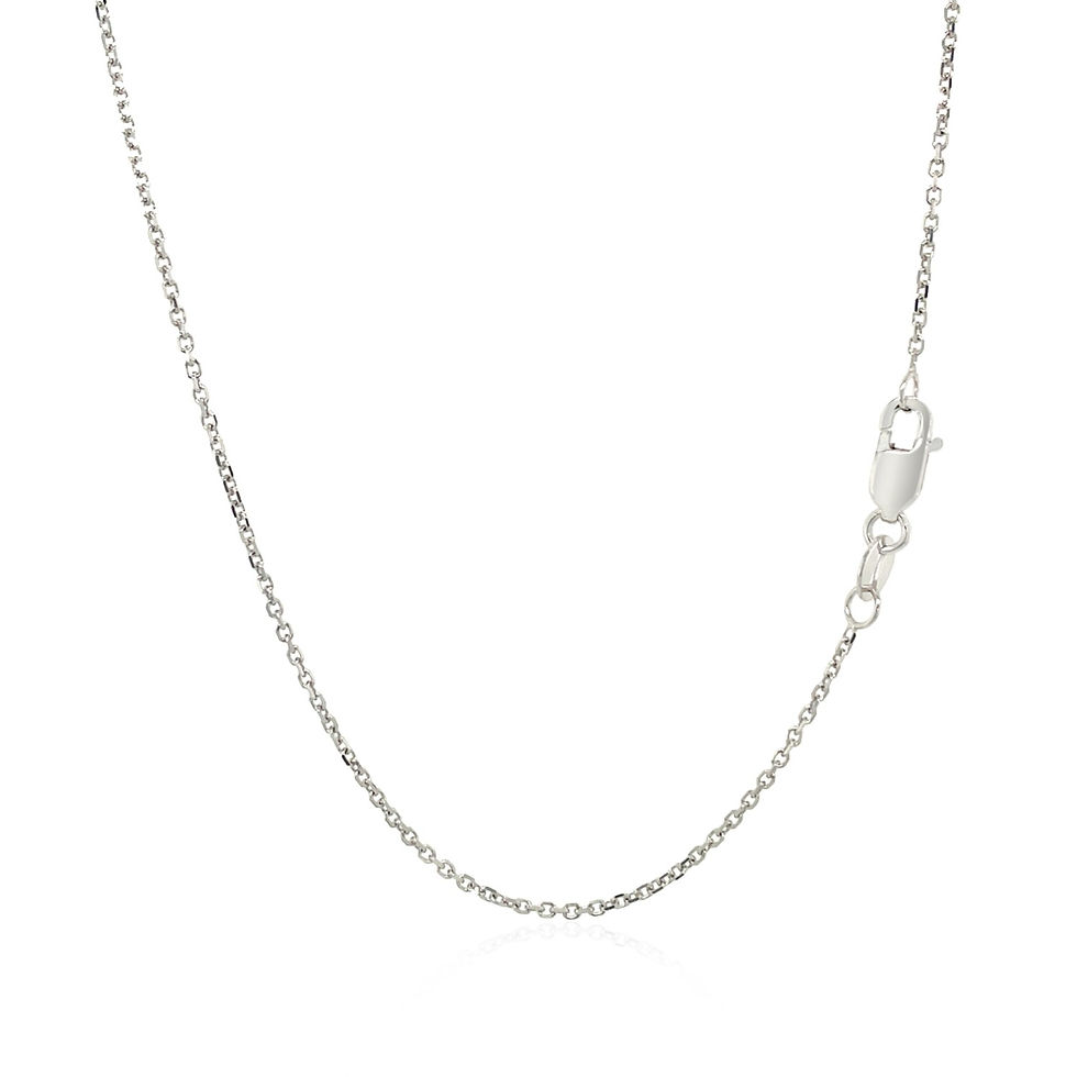 Thumbnail: 14k White Gold Diamond Cut Cable Link Chain 1.1mm