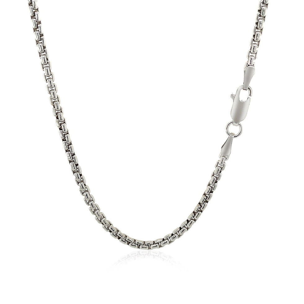 Thumbnail: 2.4mm 14k White Gold Round Box Chain