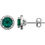 Thumbnail: Round 4-Prong Halo-Style Birthstone Earrings