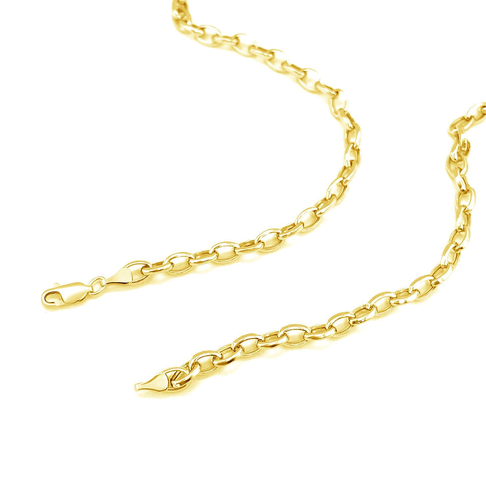 Thumbnail: 4.6mm 14k Yellow Gold Oval Rolo Chain