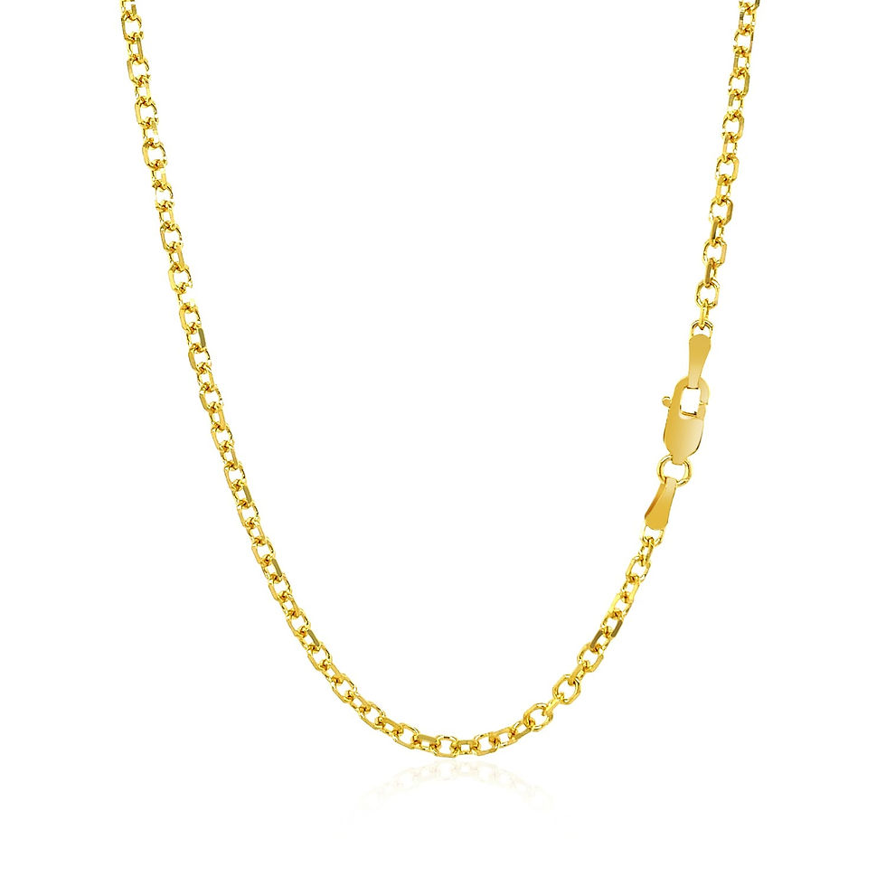 Thumbnail: 2.3mm 14k Yellow Gold Diamond Cut Cable Link Chain