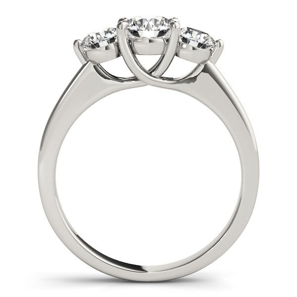Thumbnail: 14k White Gold Classic 3 Stone Round Diamond Engagement Ring (1 cttw)