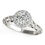 Thumbnail: 14k White Gold Halo Antique Style Round Diamond Engagement Ring (5/8 cttw)