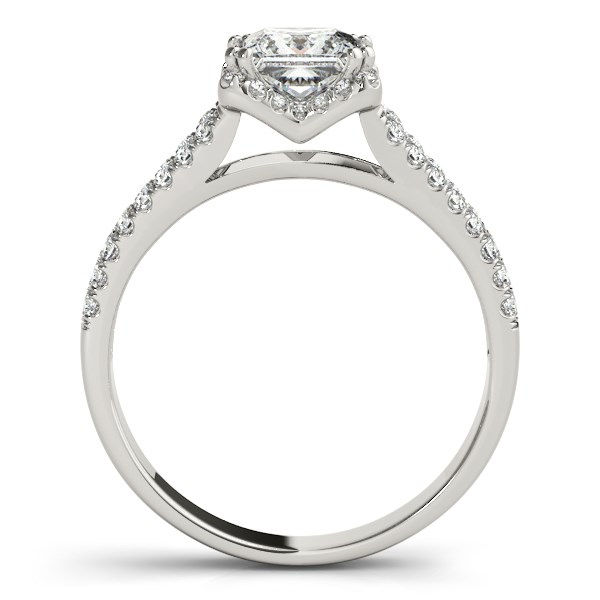 Thumbnail: 14k White Gold Princes Cut Halo Split Shank Diamond Engagement Ring (2 cttw)