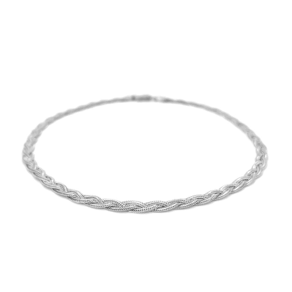 Thumbnail: 3.5mm 14k White Gold Braided Bracelet