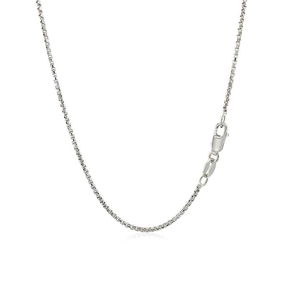 Thumbnail: 14k White Gold Round Box Chain 1.35 mm