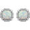 Thumbnail: Cushion 4-Prong Halo-Style Birthstone Earrings