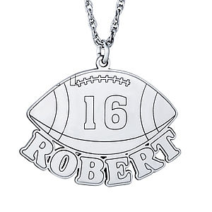 Thumbnail: Football with Name & Number (Chain not included) Max 7 letter name