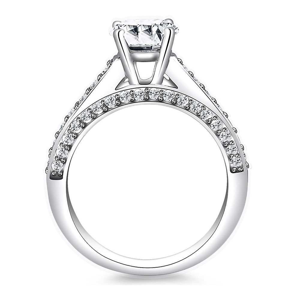 Thumbnail: 14k White Gold Pave Diamond Cathedral Engagement Ring