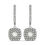 Thumbnail: 14k White Gold Double Halo Cushion Outer Shaped Diamond  Earrings (3/4 cttw)