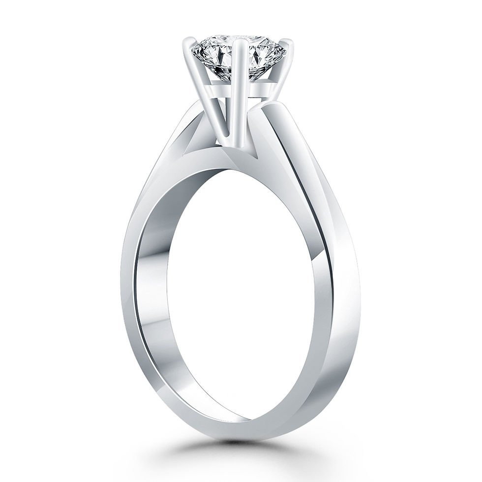 Thumbnail: 14k White Gold Wide Cathedral Solitaire Engagement Ring
