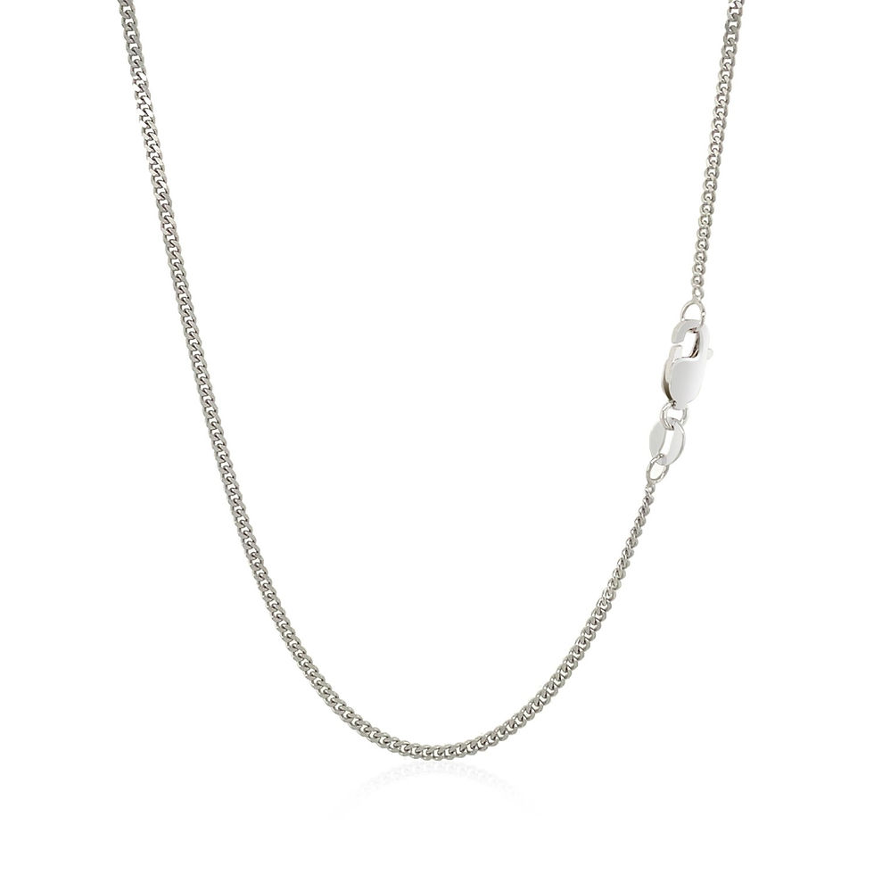 Thumbnail: 10k White Gold Gourmette Chain 1.5mm