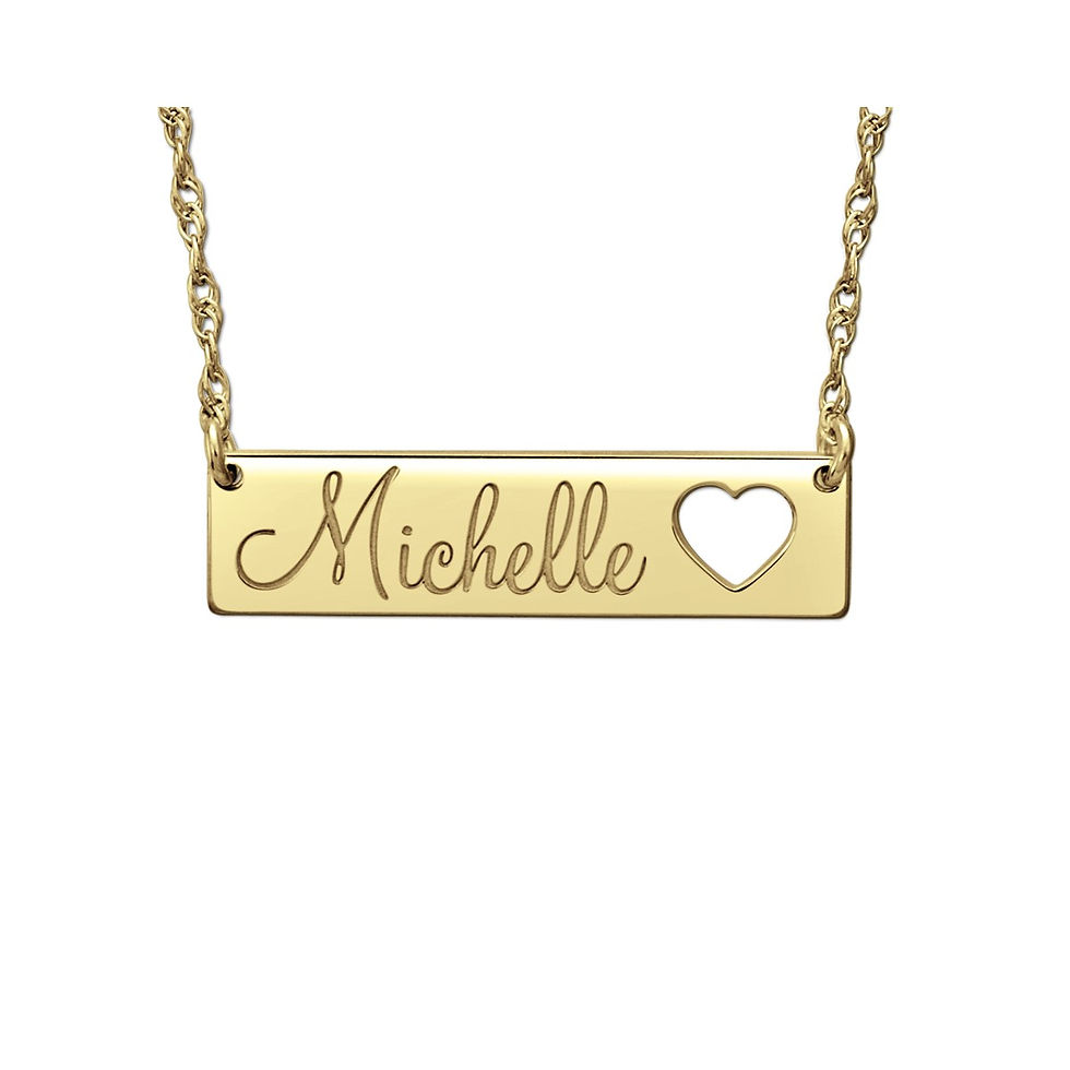 Thumbnail: 30MM X 7MM BAR PENDANT -CUT OUT HEART