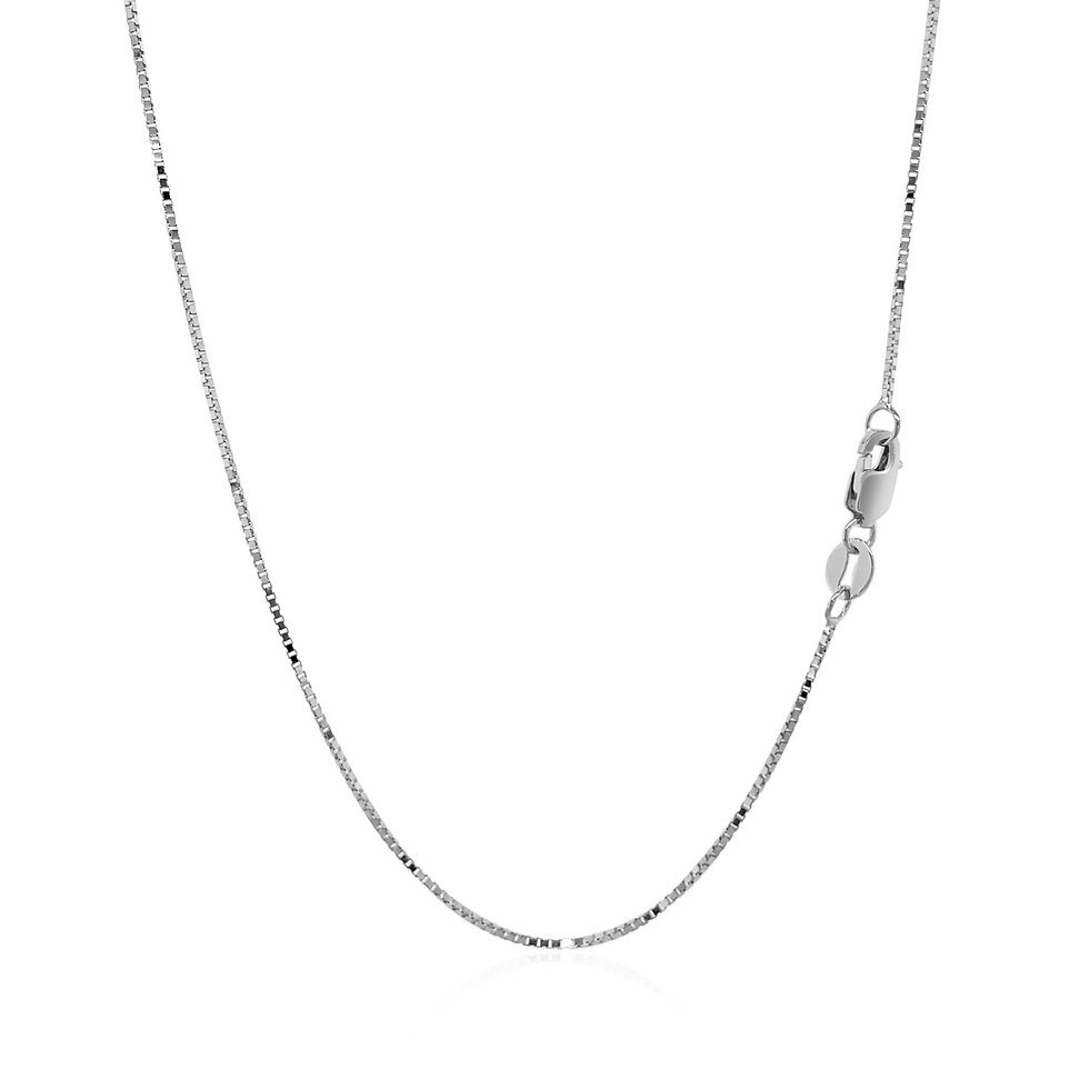 Thumbnail: 14k White Gold Classic Box Chain 0.7mm