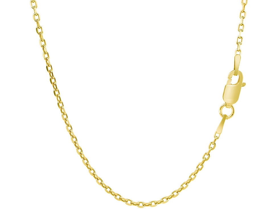 Thumbnail: 14k Yellow Gold Diamond Cut Cable Link Chain 1.5mm